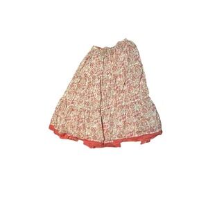 Krazy Kat Reversible Floral Tiered Maxi Skirt XL Cotton Boho Cottagecore Pink